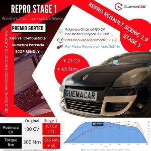🏁 Repro Centralita Scenic 3 pasa a 151 +21 CV ✅ PAR Motor de 300 a 365 Nm +65 ✅ Repro Centralita Stage 1 Precio 405€ + IVA