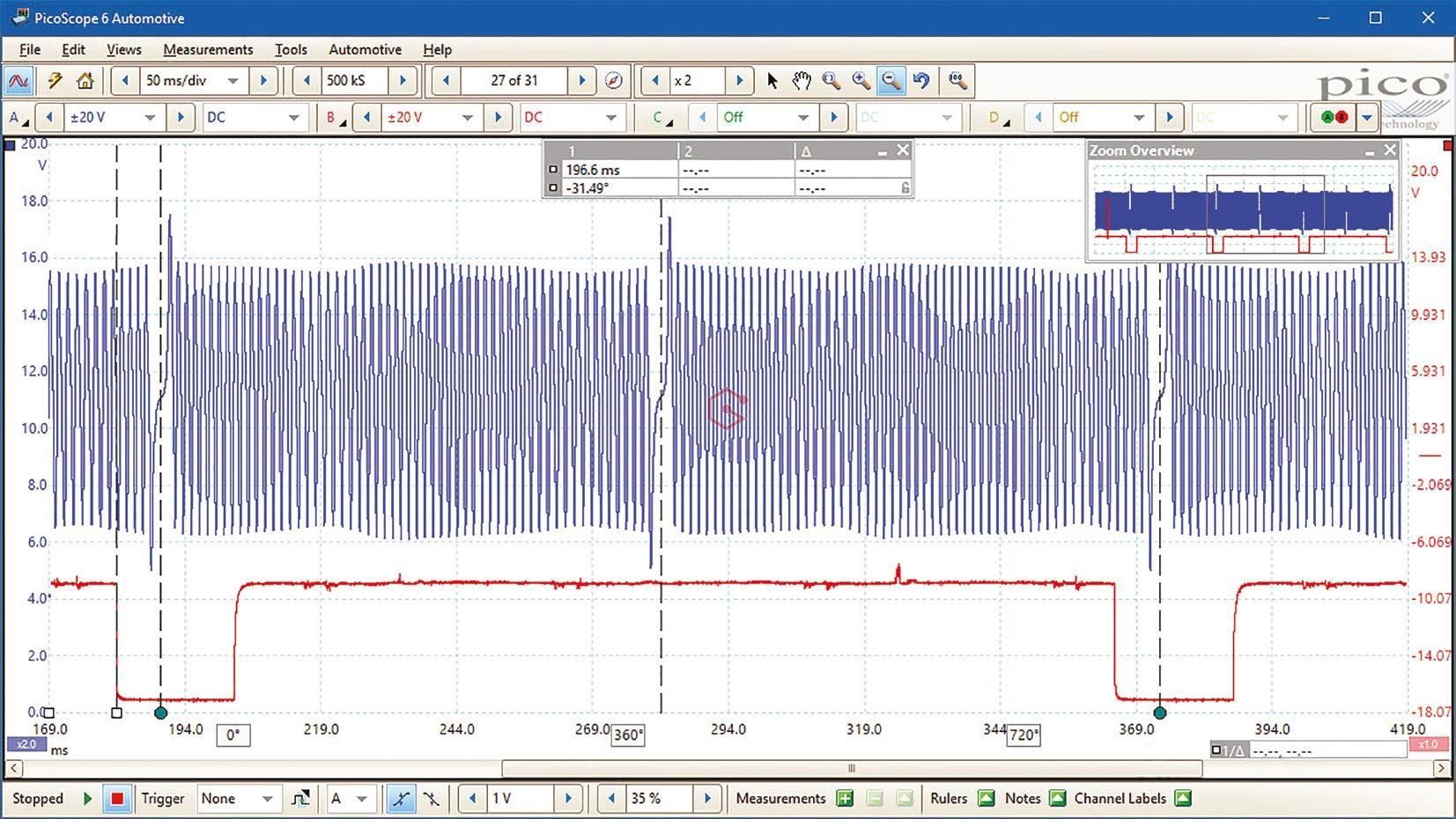 Sensor inductivo Sensor Cigüeñal OK Señal Oscilosocpio Soluciones GuemaCAR