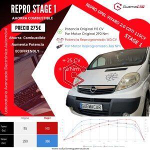 Reprogramación Centralita Camperizada Opel Vivaro pasa a 140 +25CV ✅ PAR 290 a 376 Nm +76 ✅ Repros Centralitas ECU