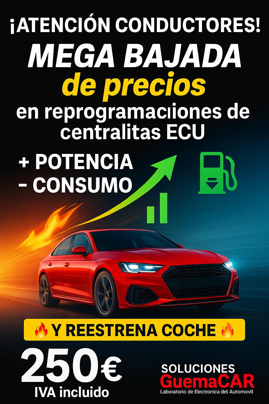 Reprogramación Centralitas Repros Baratas Bajada de precio Soluciones GuemaCAR Excellent Experiencia 31 años de experiencia el el diagnostico, reparación y reprogramación de electrónica del automóvil
