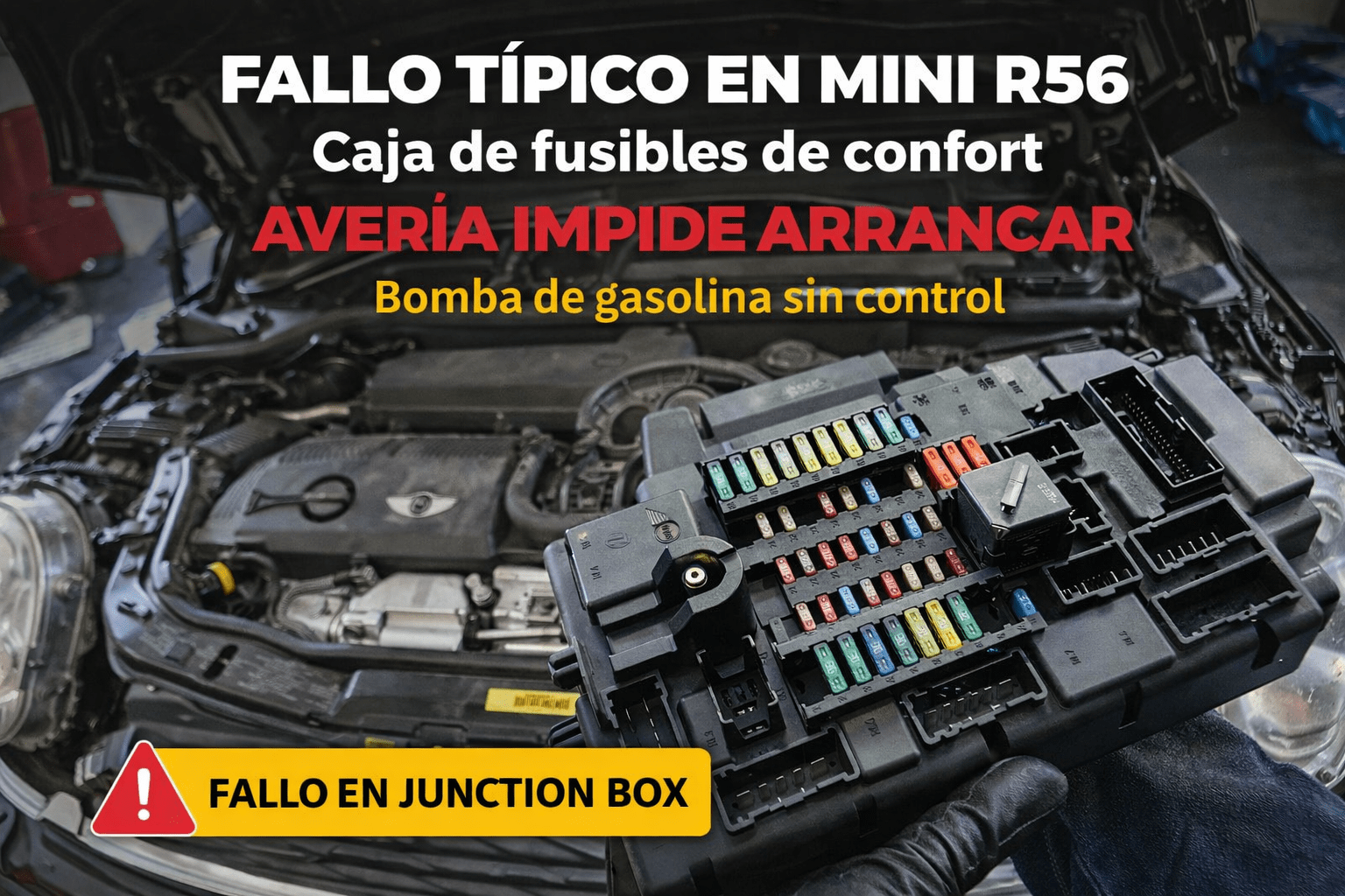 Avería común en MINI R56: Unidad de confort impide el arranque por fallo en la bomba de gasolina by Soluciones GuemaCAR Laboratorio Electrónica Automotriz