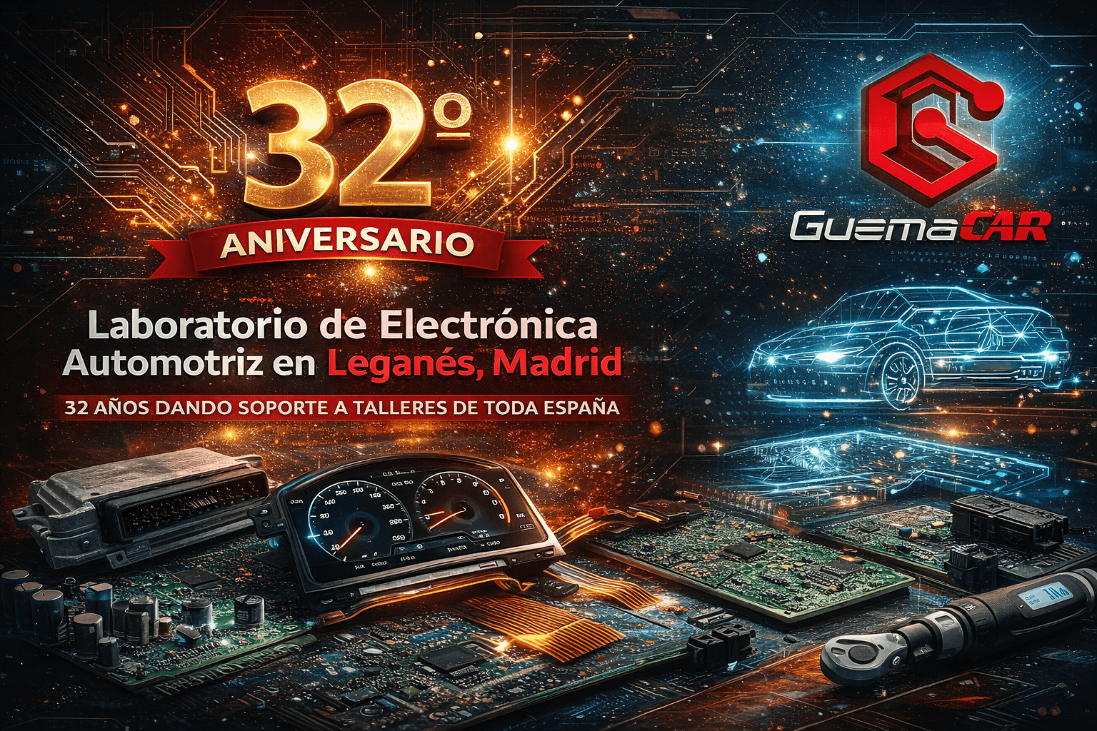 32º Aniversario de Soluciones GuemaCAR | Laboratorio de Electrónica Automotriz en Leganés, Madrid